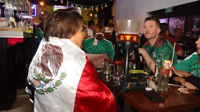 Gran ambiente en el triunfo de México